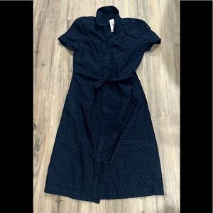 NWT Talbots Navy Blue Eyelet dress Size 2